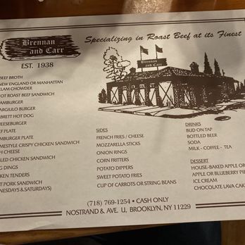 Brennan & Carr - Placemat - American Near Me - Brooklyn, New York