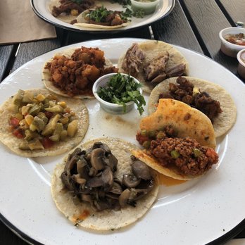 Machete Taqueria - Sampler plate (minus chicken taco which was eaten first). - New Mexican Cuisine Near Me - Redlands, California Machete Taqueria - Sampler plate (minus chicken taco which was eaten first). - New Mexican Cuisine Near Me - Redlands, California