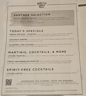 Menu photo 5 Bonefish Grill Atlanta, GA