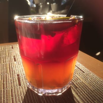 Arepas Cafe - Red sangria. I love how it's layered and two-toned. - Venezuelan Near Me - Astoria, New York