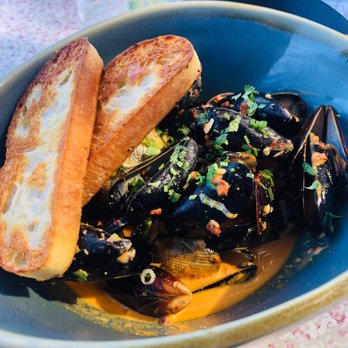 Coasterra - Mussels and clams... sooooo good and the bruschetta was SOOOO soft and fresh, with a delicious salty bite. - Mexican Near Me - San Diego, California