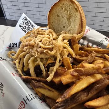 North South Grill - 1/2  lb Hot South Burger with Fries - Burgers Near Me - Pembroke Pines, Florida