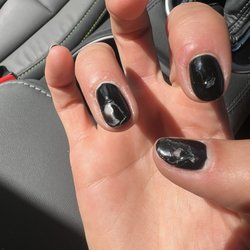 Galaxy Nails Spa - Chipped black nails