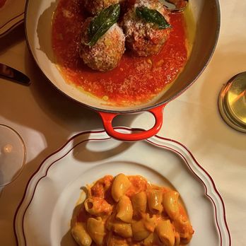 Carbone Vino - Meatballs (not on the menu) and Spicy Rigatoni - Italian Near Me - Coconut Grove, Florida Carbone Vino - Meatballs (not on the menu) and Spicy Rigatoni - Italian Near Me - Coconut Grove, Florida