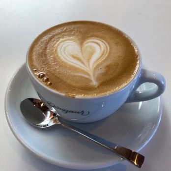 Dinosaur Coffee - Cappuccino: mild, creamy, w/ a bit bitter aftertaste. 3.5. Cortado is better here. Mild /light yet good one! - Coffee & Tea Near Me - Los Angeles, California