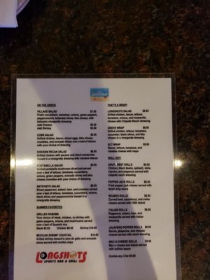 Menu photo 1 Longshots Bar and grill Joliet, IL Menu photo 1 Longshots Bar and grill Joliet, IL