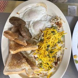 Granny B's Family Diner - 2 egg meal with loaded hash browns !