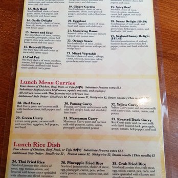 Thai Gusto - Back of lunch menu. - Thai Near Me - Everett, Washington Thai Gusto - Back of lunch menu. - Thai Near Me - Everett, Washington