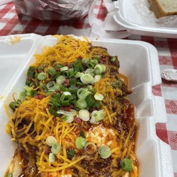 Waller County Line BBQ - Loaded baked potato with chopped beef - Barbeque Near Me - Waller, Texas