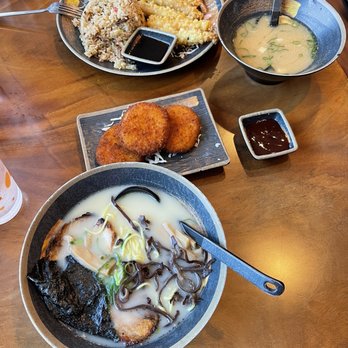 Ramen Bones - Shrimp Tempura, Tonkatsu Ramen, Croquettes and Miso soup.. YUMMY!! - Ramen Near Me - Maui, Hawaii Ramen Bones - Shrimp Tempura, Tonkatsu Ramen, Croquettes and Miso soup.. YUMMY!! - Ramen Near Me - Maui, Hawaii