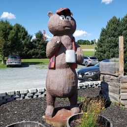 a bear holding a mug a bear holding a mug