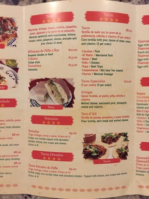 Menu photo 3 Los Cuatro Soles Philadelphia, PA