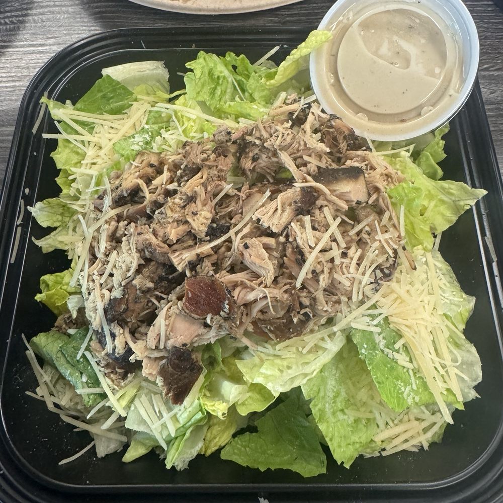 Big John's Texas BBQ - Shredded chicken Cesar salad - Barbeque Near Me - Page, Arizona Big John's Texas BBQ - Shredded chicken Cesar salad - Barbeque Near Me - Page, Arizona