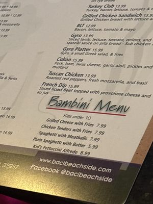 Menu photo 1 Baci Beachside Satellite Beach, FL Menu photo 1 Baci Beachside Satellite Beach, FL