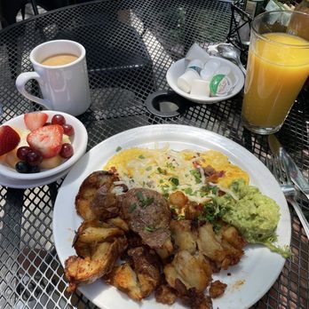 Morning Glory Farm Fresh Cafe - The Denver Omelet with fresh fruit, coffee and OJ. - New American Near Me - Lafayette, Colorado Morning Glory Farm Fresh Cafe - The Denver Omelet with fresh fruit, coffee and OJ. - New American Near Me - Lafayette, Colorado