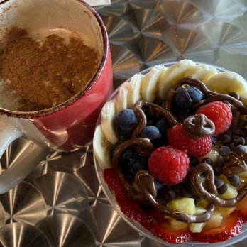 Papa Kwans - Hazelnut Cappuccino & Açaí Bowl with Peanut Butter - Breakfast & Brunch Near Me - Juno Beach, Florida Papa Kwans - Hazelnut Cappuccino & Açaí Bowl with Peanut Butter - Breakfast & Brunch Near Me - Juno Beach, Florida