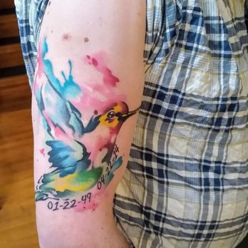 Dragon FX - Hummingbird, In memory of my Dad.  Done Jan 25,2020 - Piercing Near Me - Edmonton, Alberta