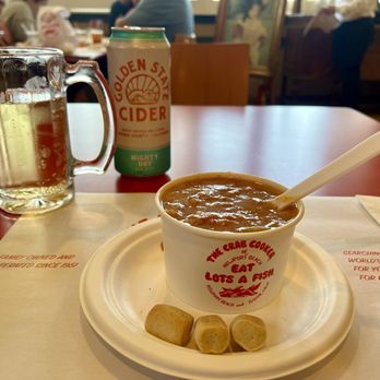 The Crab Cooker - Cup of Clam Chowder and a cider. A perfect combination. - Seafood Near Me - Tustin, California The Crab Cooker - Cup of Clam Chowder and a cider. A perfect combination. - Seafood Near Me - Tustin, California