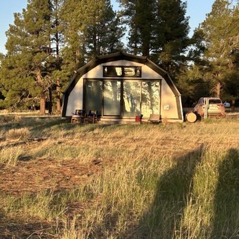 Backland - Morning view of "back" of tent (main viewing side) - Resorts Near Me - Williams, Arizona