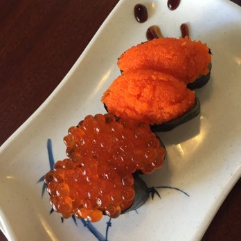Ginza Sushi - Ikura nigiri and tobiko nigiri (looked more like masago) - Sushi Bars Near Me - Honolulu, Hawaii Ginza Sushi - Ikura nigiri and tobiko nigiri (looked more like masago) - Sushi Bars Near Me - Honolulu, Hawaii