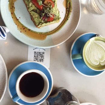 Bluestone Lane Manhattan West Café - Avocado toast, eggs, bacon, toast. Yum - Coffee & Tea Near Me - New York, New York Bluestone Lane Manhattan West Café - Avocado toast, eggs, bacon, toast. Yum - Coffee & Tea Near Me - New York, New York