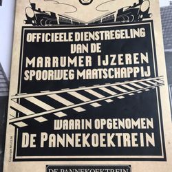 De Pannekoektrein - Menu, aka the official schedule of the Marrum Iron Railway Company.