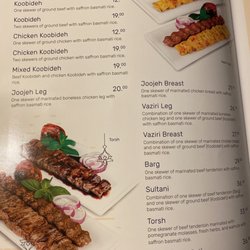 Shah Abbas - Menu