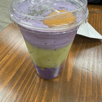 Bits & Bites Bakery & Cafe - Ube Banana Cream Matcha - Bakeries Near Me - Saugus, Massachusetts