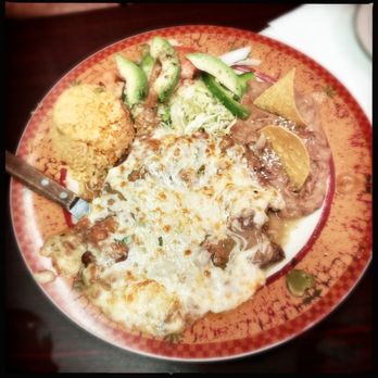 El Molcajete Mexican Resturant - Bistec sarape (steak sautéed in garlic, with green sauce and melted cheee) - Mexican Near Me - Riverdale, New Jersey
