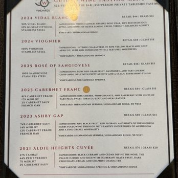 50 West Vineyards - Menu - Wineries Near Me - Middleburg, Virginia