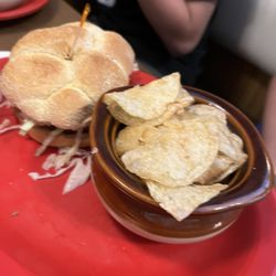 Little Sheba's - Sheba burger with kettle chips