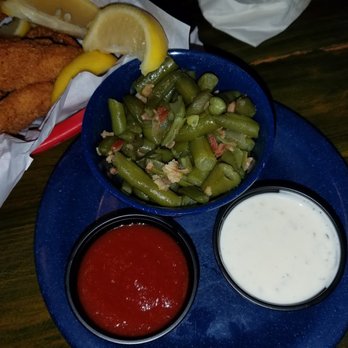 Cherry Creek Catfish - Green Beans shown here, country style shown here with shrimp and tartar sauce. Yummy! - Seafood Near Me - Austin, Texas Cherry Creek Catfish - Green Beans shown here, country style shown here with shrimp and tartar sauce. Yummy! - Seafood Near Me - Austin, Texas