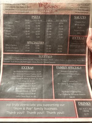 Menu photo 2 Howie and Sons Pizza Visalia, CA