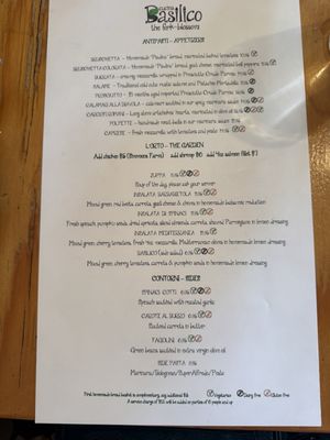 Menu photo 4 Cucina Basilico San Diego, CA