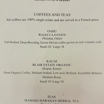 Alan Wongs Kahala - Coffee and tea selection - Hawaiian Near Me - Honolulu, Hawaii Alan Wongs Kahala - Coffee and tea selection - Hawaiian Near Me - Honolulu, Hawaii