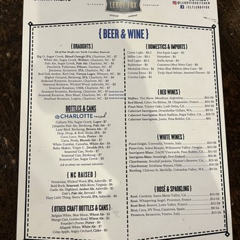 Leroy Fox Cotswold - Beer & wine menu - Southern Near Me - Charlotte, North Carolina Leroy Fox Cotswold - Beer & wine menu - Southern Near Me - Charlotte, North Carolina