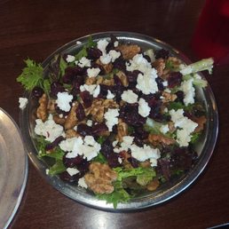 Goat cheese salad with lemon maple vinaigrette