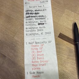 Receipt shows I ordered extra crispy. Receipt shows I ordered extra crispy.