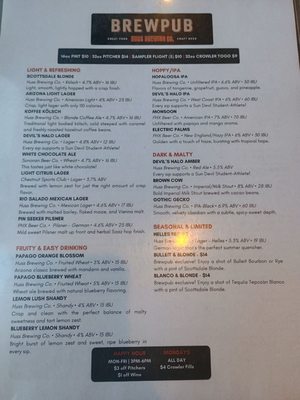 Menu photo 1 Huss Brewing - Downtown PHX Brewpub + TO GO Phoenix, AZ Menu photo 1 Huss Brewing - Downtown PHX Brewpub + TO GO Phoenix, AZ