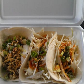 The Jolly Pig - The Peking duck taco and 2 Korean BBQ tacos - Food Trucks Near Me