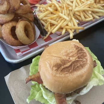 Granny's Drive In - Bacon Cheeseburger,  onion rings & fries - Burgers Near Me - Heber City, Utah