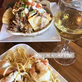Skyline Kitchen & Vine - Duck Nachos Shrimp Scampi App - New American Near Me - Reno, Nevada Skyline Kitchen & Vine - Duck Nachos Shrimp Scampi App - New American Near Me - Reno, Nevada