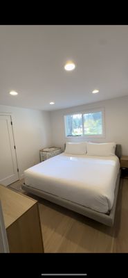 Bedroom, recessed, lighting - This bedroom was extremely dark and the client wanted an upgrade I installed four 6 inch recessed lights to make this room pop. I was able to finish the wires through the attic, so there was no damage to the drywall.  Bedroom, recessed, lighting - This bedroom was extremely dark and the client wanted an upgrade I installed four 6 inch recessed lights to make this room pop. I was able to finish the wires through the attic, so there was no damage to the drywall. 