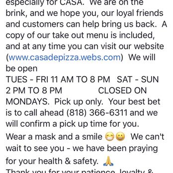 Casa De Pizza - Opening details - Pizza Near Me - Granada Hills, California Casa De Pizza - Opening details - Pizza Near Me - Granada Hills, California