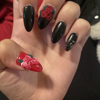 Blossom Nails & Spa - Didn't complete the design on the other nail because it was close to closing time. - Nail Salons Near Me - Hollister, California Blossom Nails & Spa - Didn't complete the design on the other nail because it was close to closing time. - Nail Salons Near Me - Hollister, California