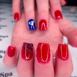 Acrylic full set July 4th nails.