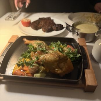 Bourbon Steak - Roasted half Mary's chicken & ribeye steak - Steakhouses Near Me - Glendale, California Bourbon Steak - Roasted half Mary's chicken & ribeye steak - Steakhouses Near Me - Glendale, California