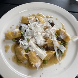 celeriac agnolotti with peas and morels celeriac agnolotti with peas and morels
