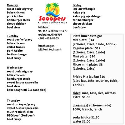Menu photo 4 Scoopers Kitchen Waipahu, HI