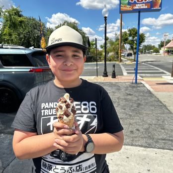 R & M Snow Fun Shave Ice - Brownie cone with our son - Ice Cream & Frozen Yogurt Near Me - Delano, California R & M Snow Fun Shave Ice - Brownie cone with our son - Ice Cream & Frozen Yogurt Near Me - Delano, California
